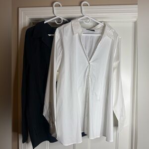 Women’s Lane Bryant Black and White Button Down Shirts, size 24W